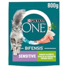 Purina ONE Bifensis Sensitive granule pro kočky krůta 800g