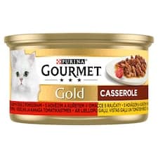 Gourmet Gold konzerva pro kočky hovězí, kuře v omáčce 85g