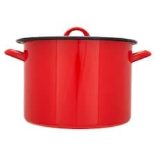Smaltovaný hrnec s vnitřní bílou úpravou červený 24 cm