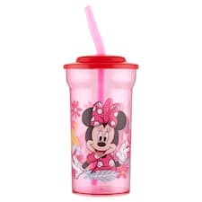 Stor Minnie Basic čirá sklenice s brčkem 460 ml