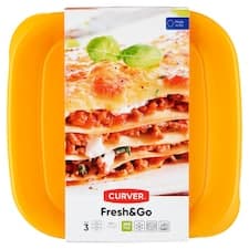 Curver Fresh & Go Sada dóz na potraviny 15,5 x 15,5 x 11 cm 0,8 l 3 ks