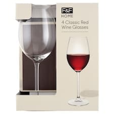 F&F Home Timeless Classic Red sklenice na víno 540 ml 4 ks