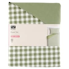 F&F Home Green Gingham Washed ložní souprava 140 x 200 cm