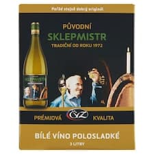 České Vinařské Závody Původní sklepmistr Bílé víno polosladké 3l