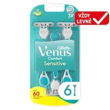 Gillette Venus Comfort Sensitive Pohotová Holítka, Balení Po 6