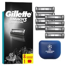 Gillette Mach3 Charcoal Náhradní Holicí Hlavice Pro Muže, 3 Břity