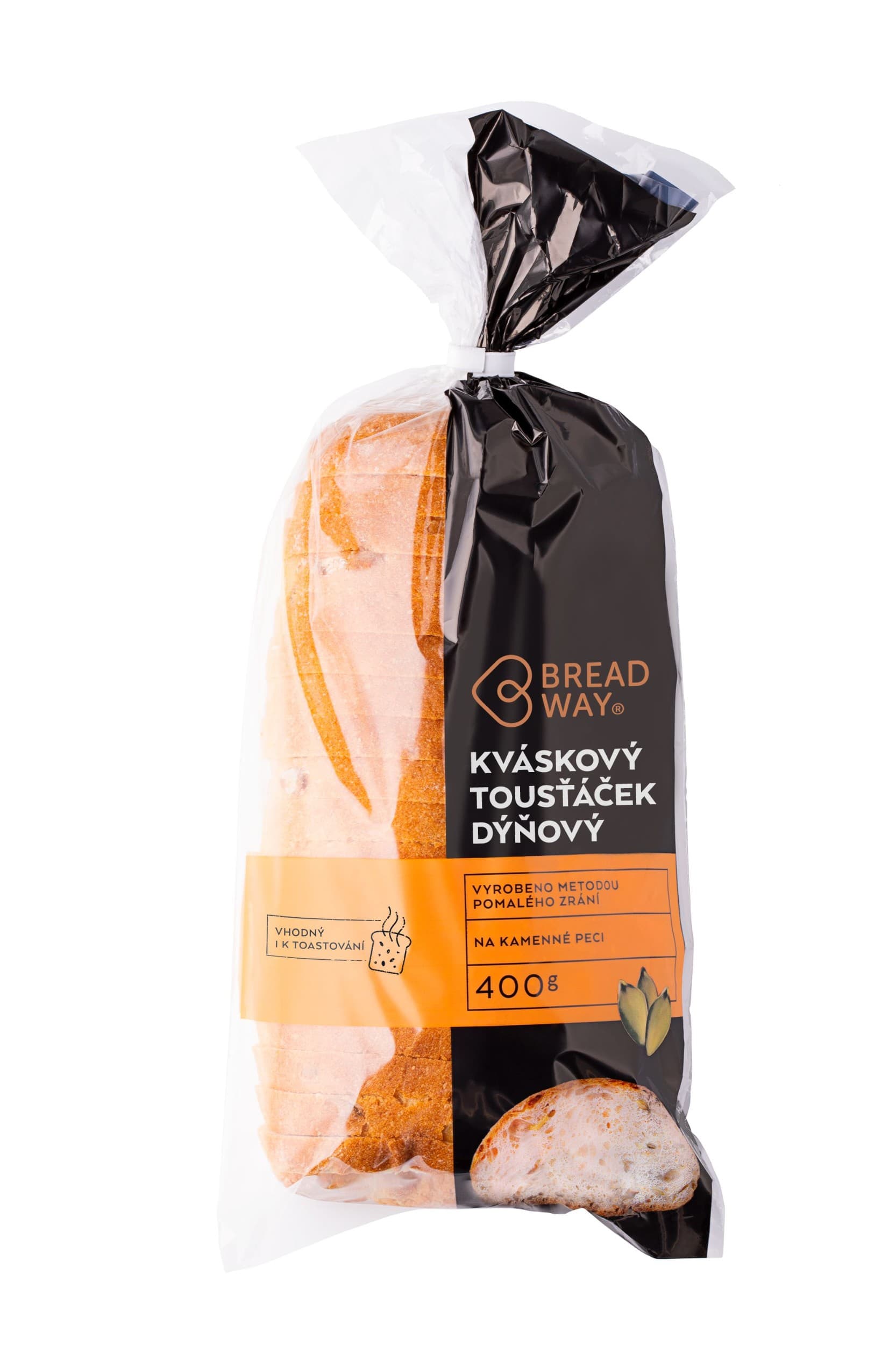 Breadway, Kváskový tousťáček dýňový, chléb 400g
