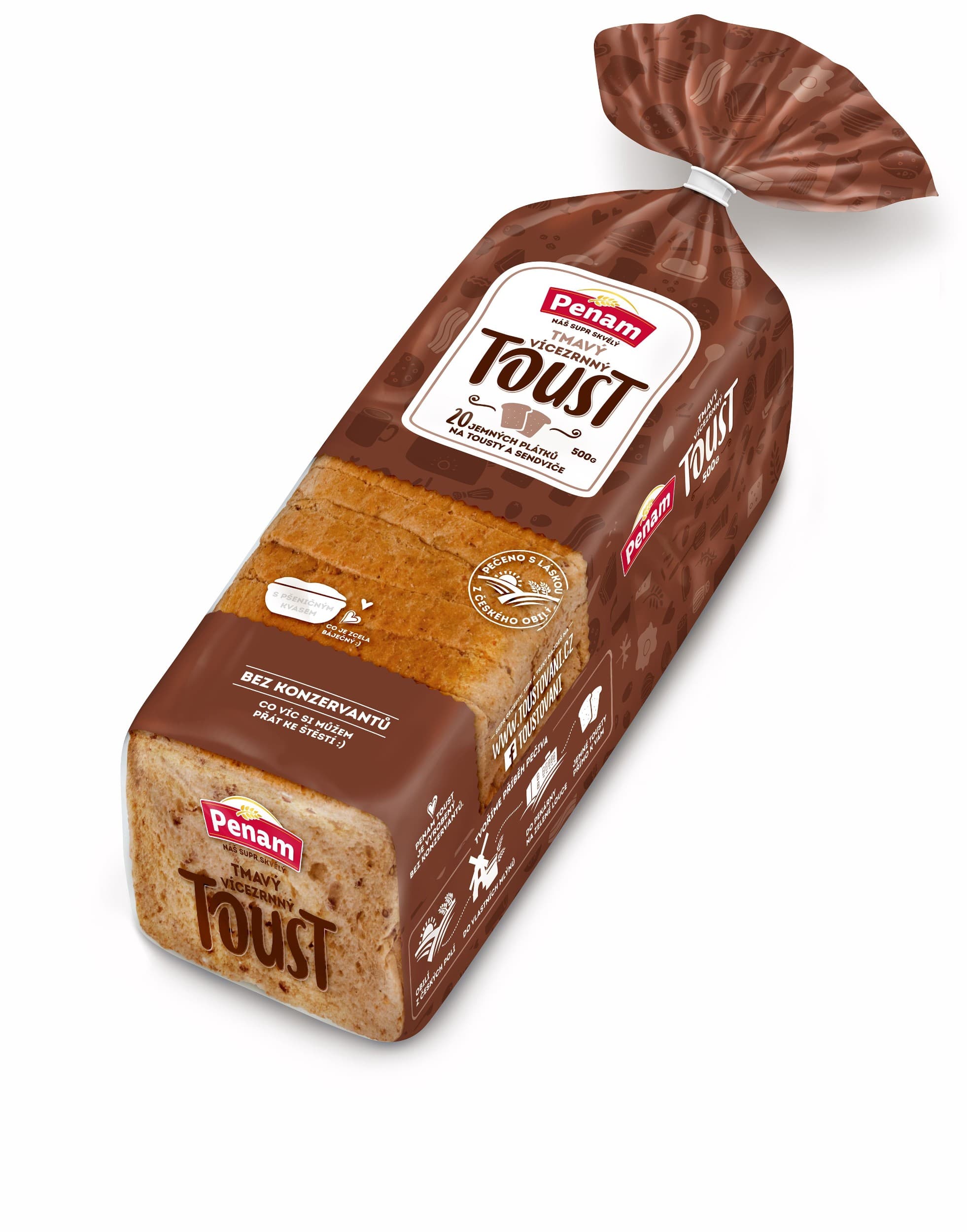 Penam Chléb toustový tmavý vícezrn. 500 g