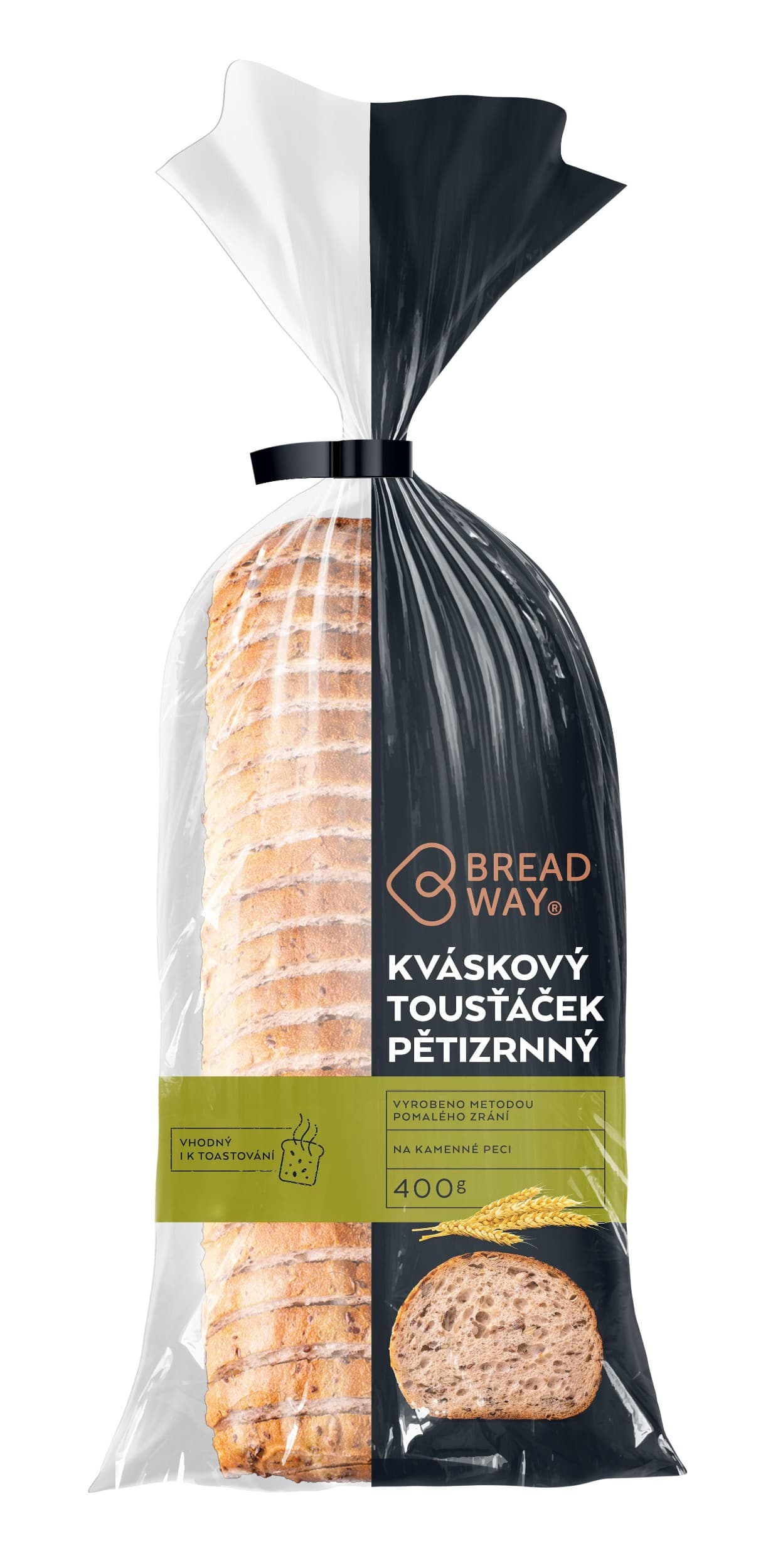 Breadway, Kváskový tousťáček pětizrnný, chléb 400g