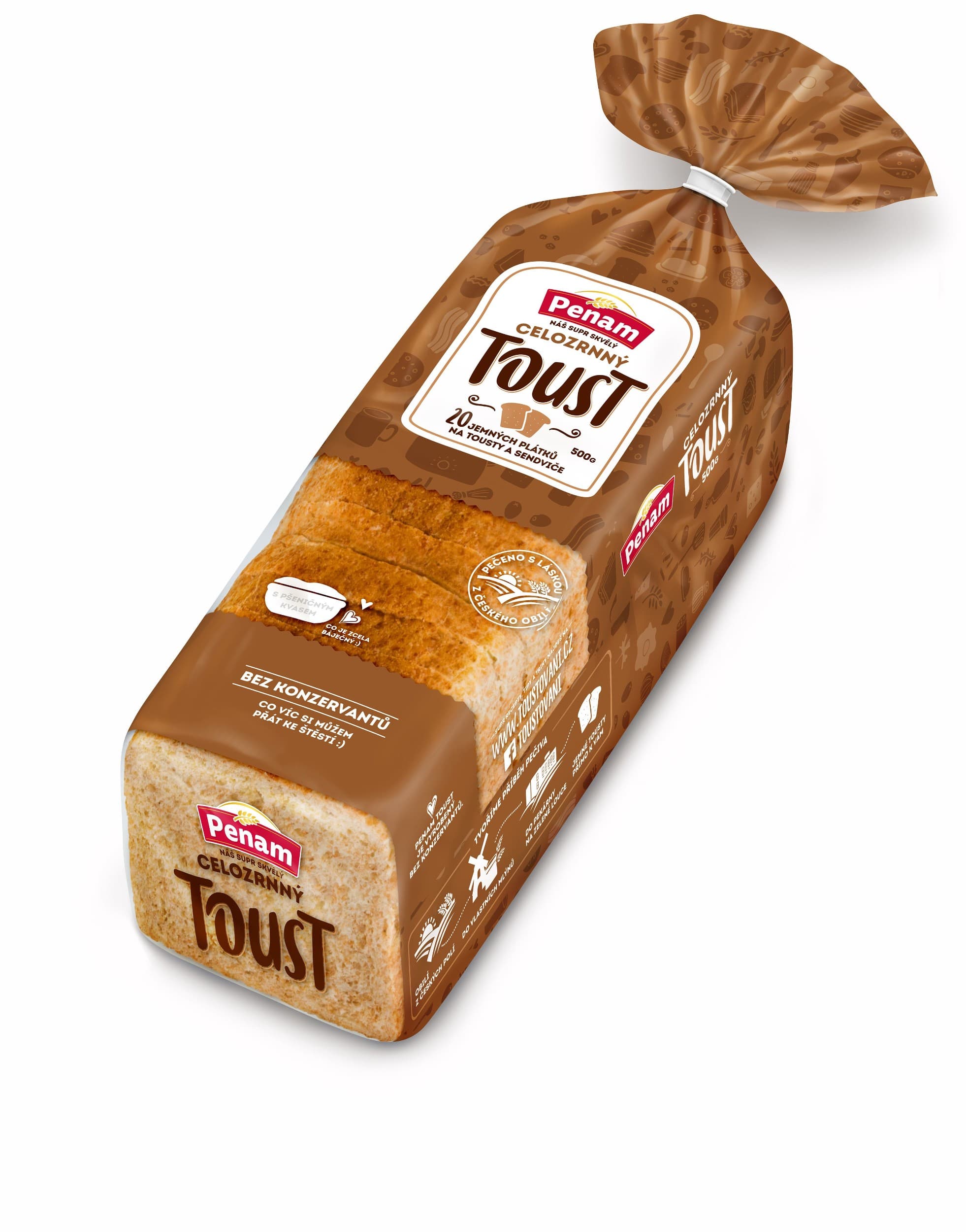 Penam Chléb toustový celozrnný 500 g