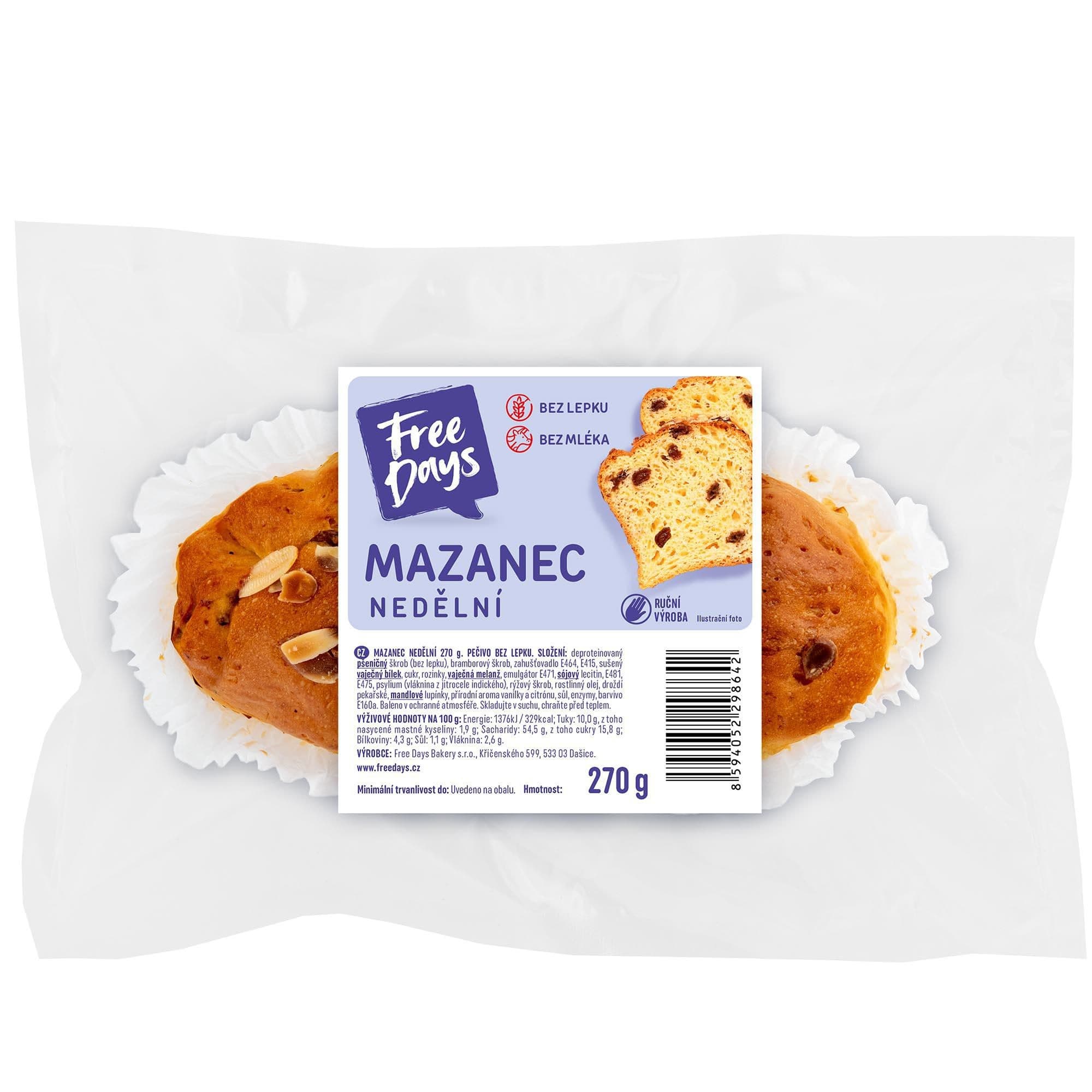 Free Days Nedělní mazanec bezlepkový 270g