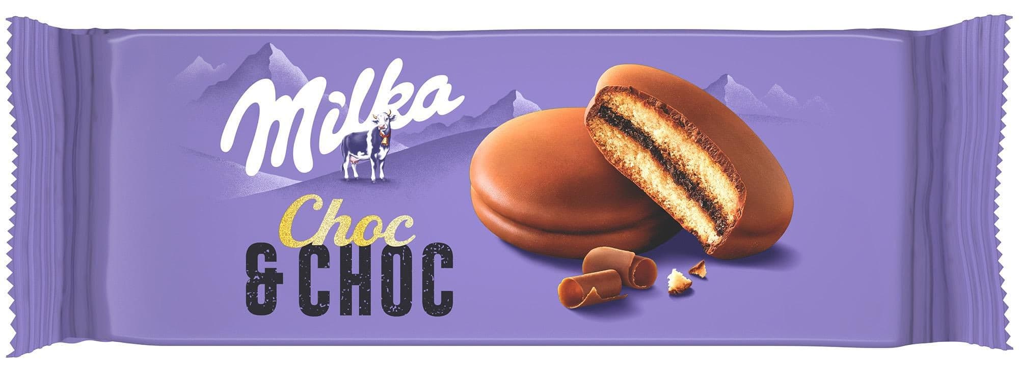 Milka Choc & Choc celomáčené jemné pečivo s kakaovou náplní 150g