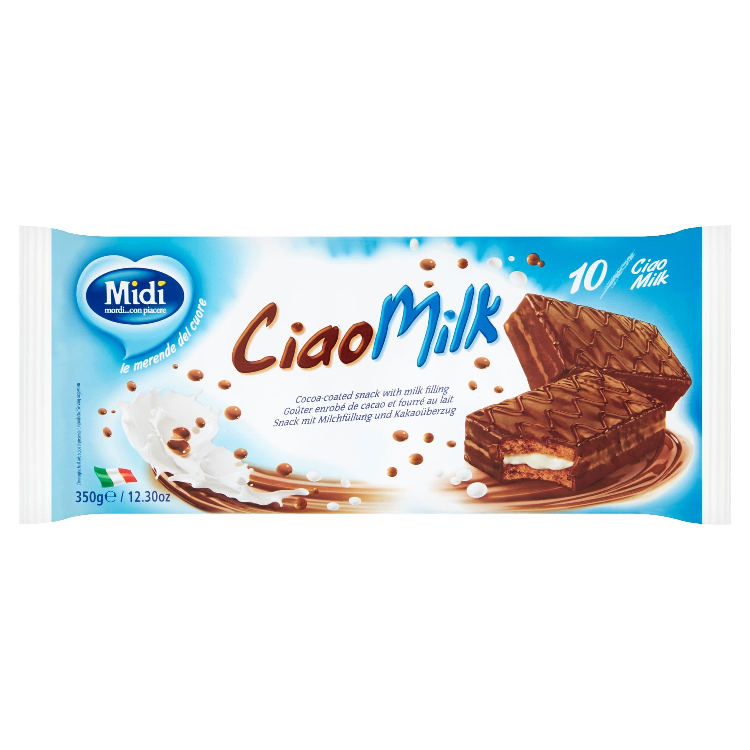 Midi Milk snack s mléčnou náplní a kakaovou polevou 350 g