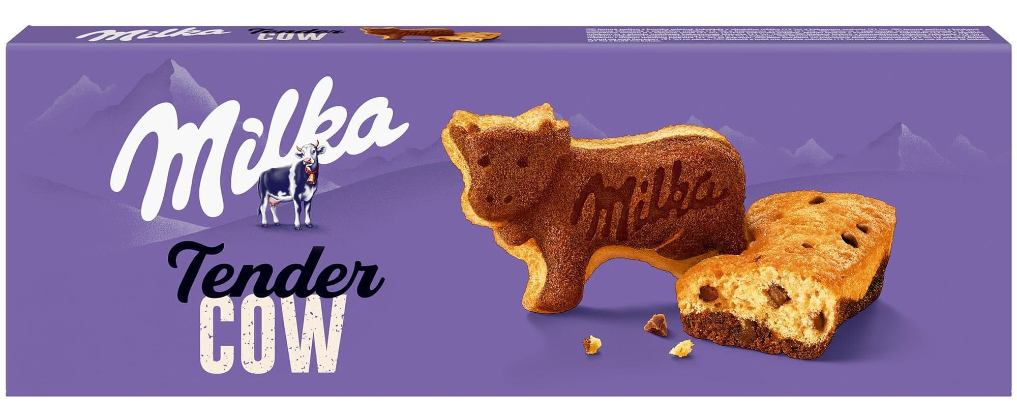 Milka Tender Cow jemné pečivo s kousky čokolády 140g