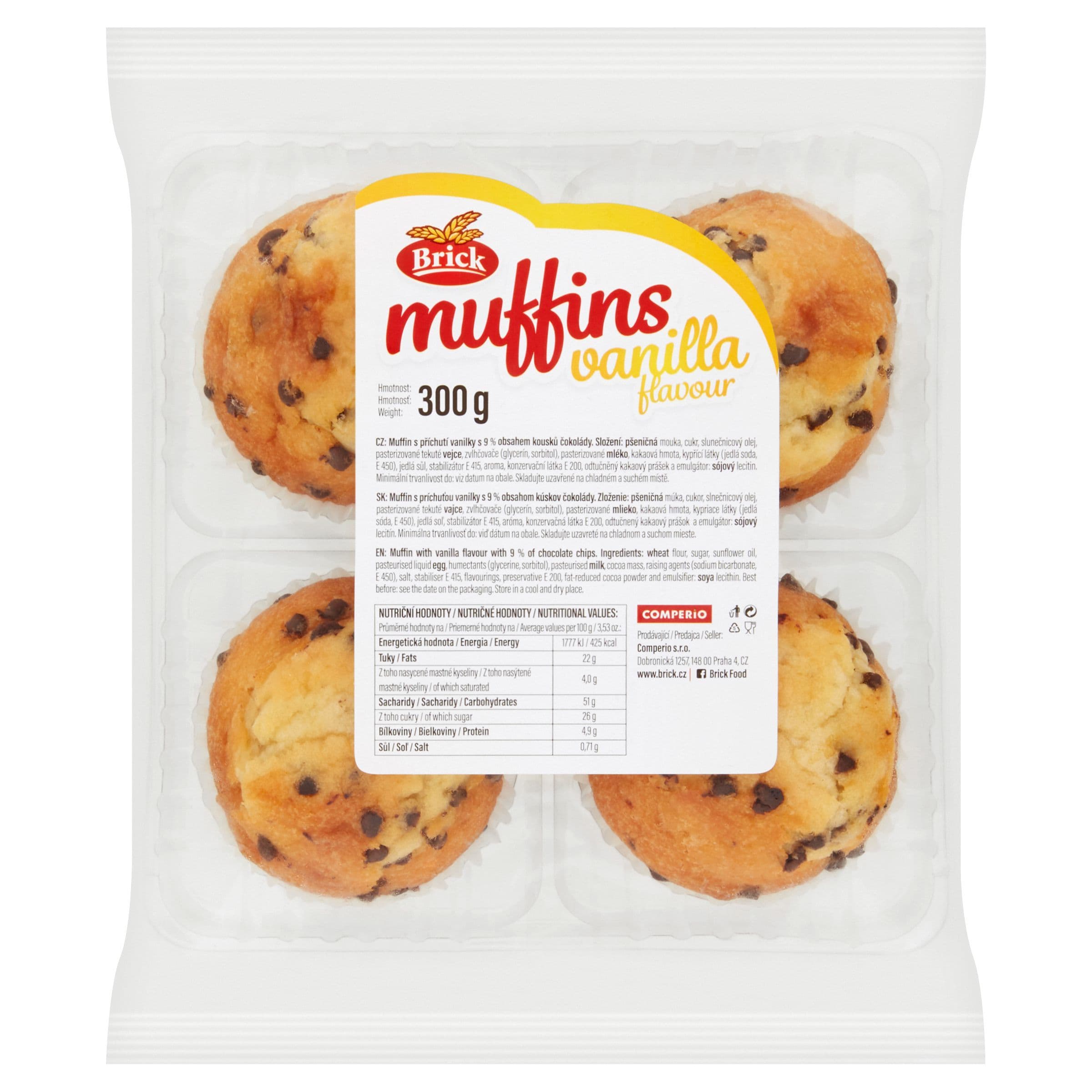 Brick Muffiny s příchutí vanilky s čokáládou 300 g