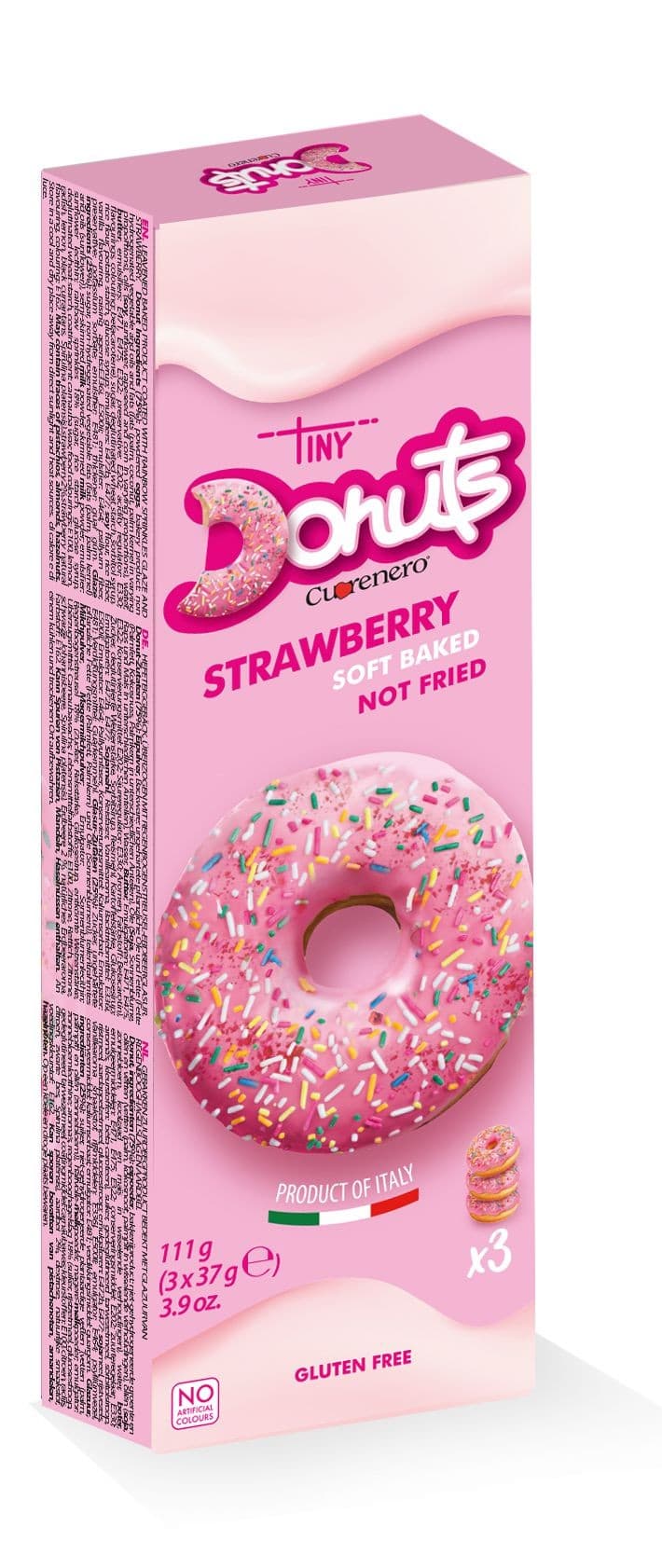 Cuorenero Donuty s polevou bez lepku jahoda (3 kusy) 111 g