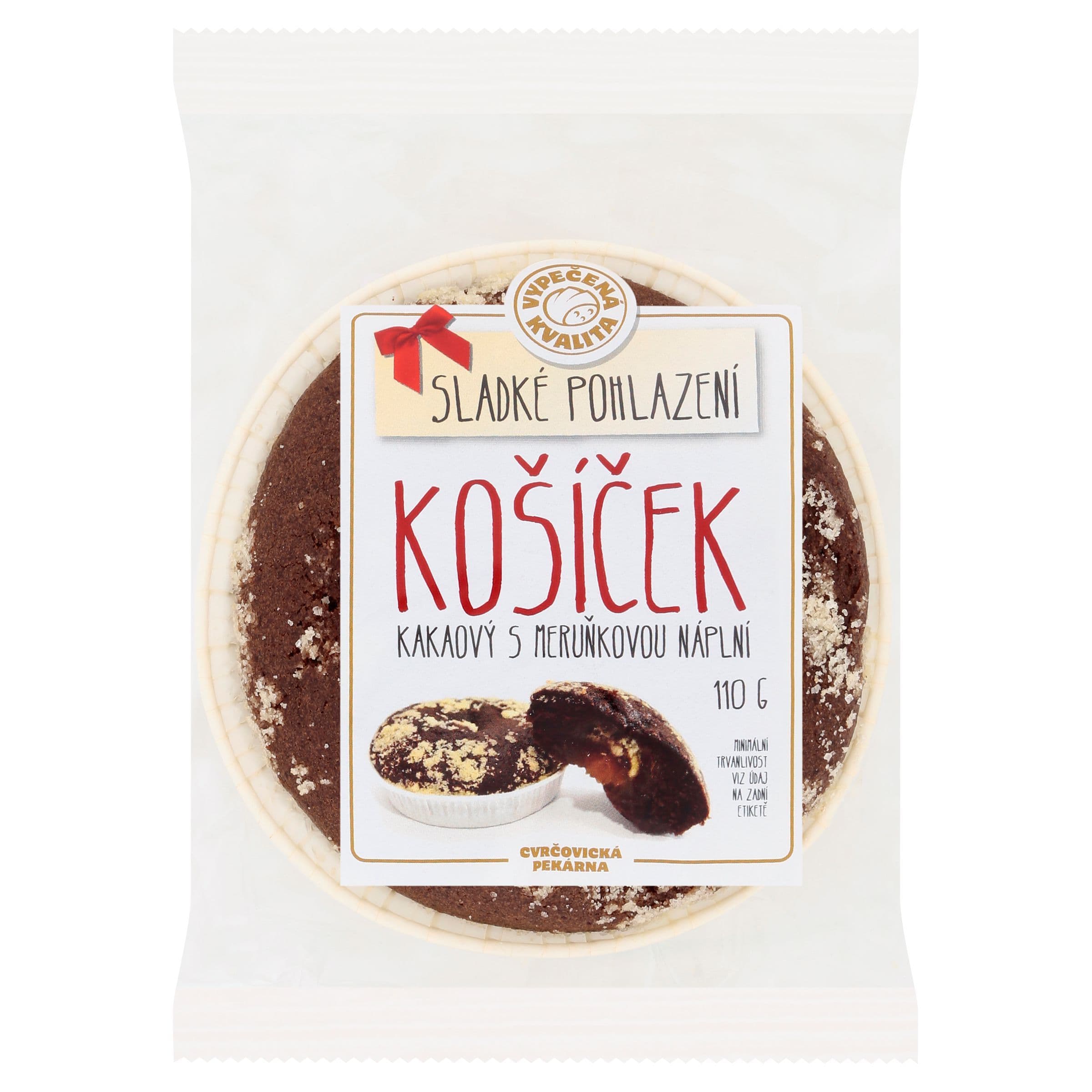 Cvrčovická pekárna Košíček kakaový s meruňkovou náplní 110 g