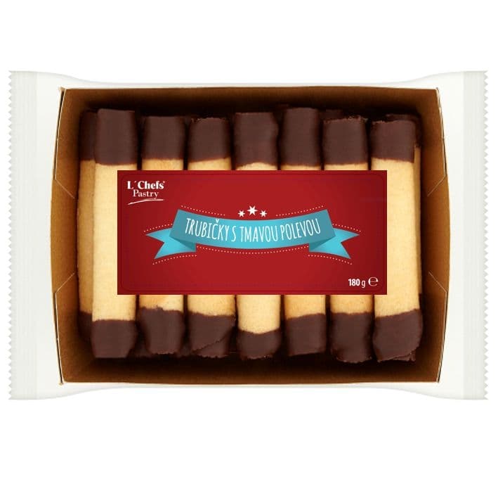 L'Chefs Pastry Trubičky s tmavou polevou 180 g