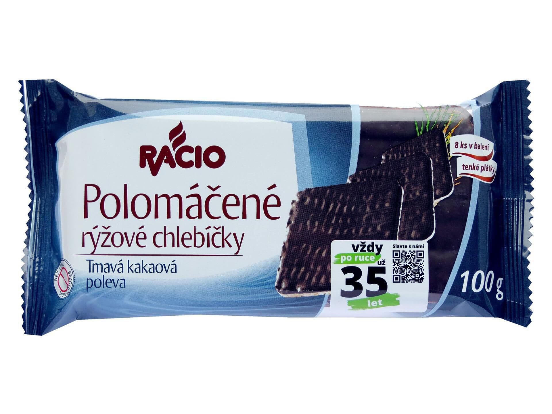Racio Polomáčené rýžové tmavá kakaová poleva 100 g