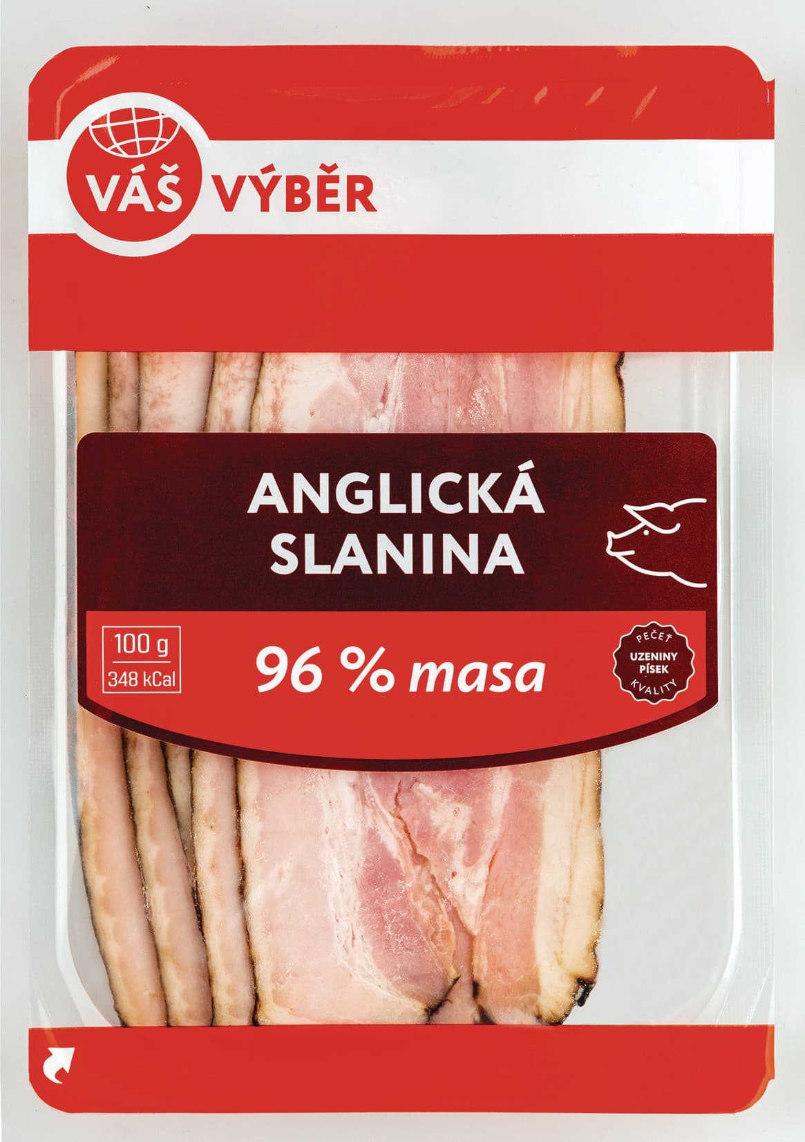 Váš Výběr Anglická slanina krájená 96 % 100g