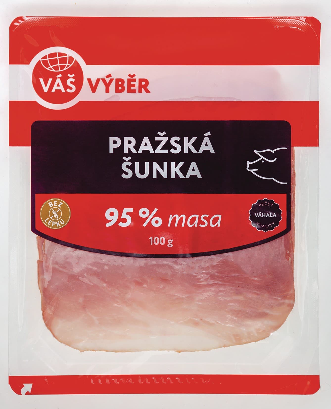 Váš Výběr Pražská šunka nejvyšší jakosti 95 % 100g