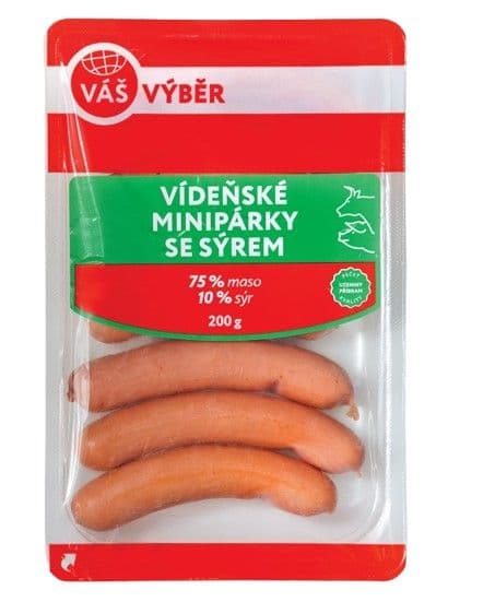 Váš Výběr Vídeňské minipárky se sýrem 200g