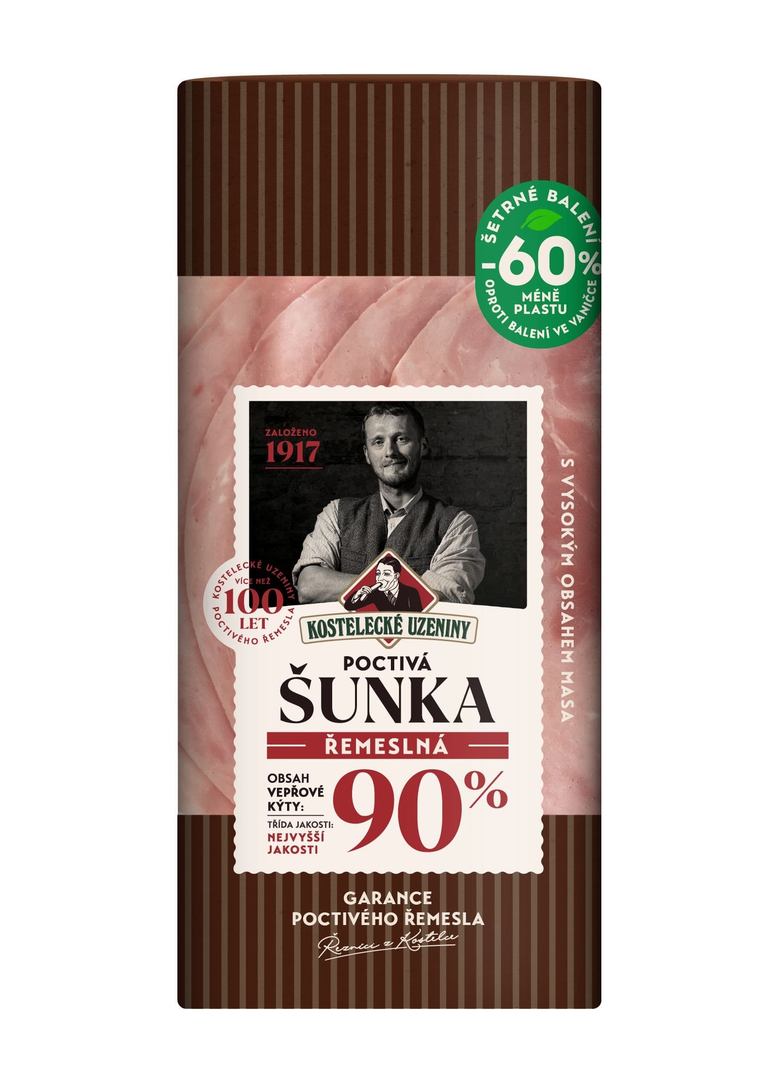Kostelecké Uzeniny Poctivá šunka řemeslná 100g