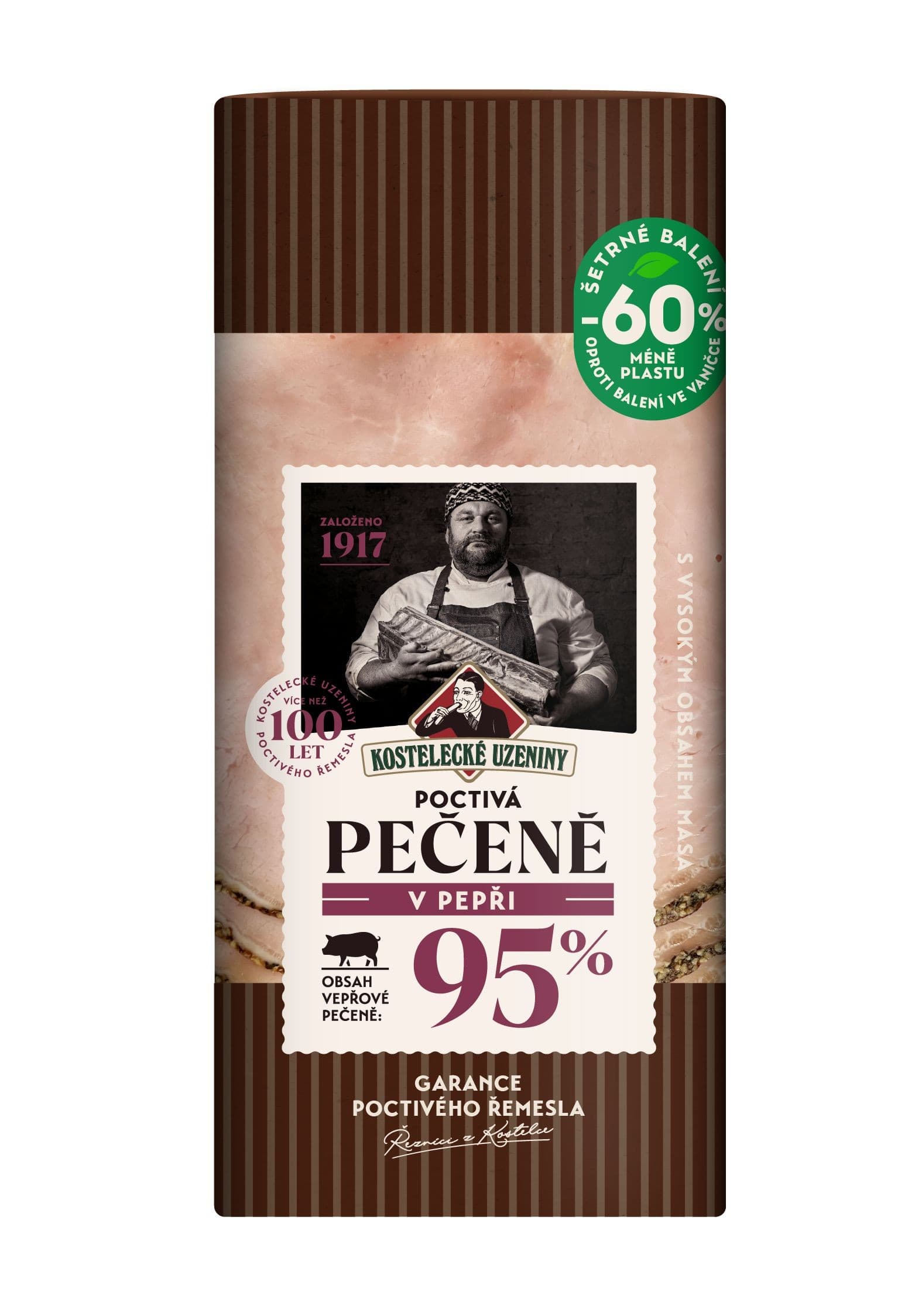 Kostelecké Uzeniny Poctivá pečeně v pepři 100g