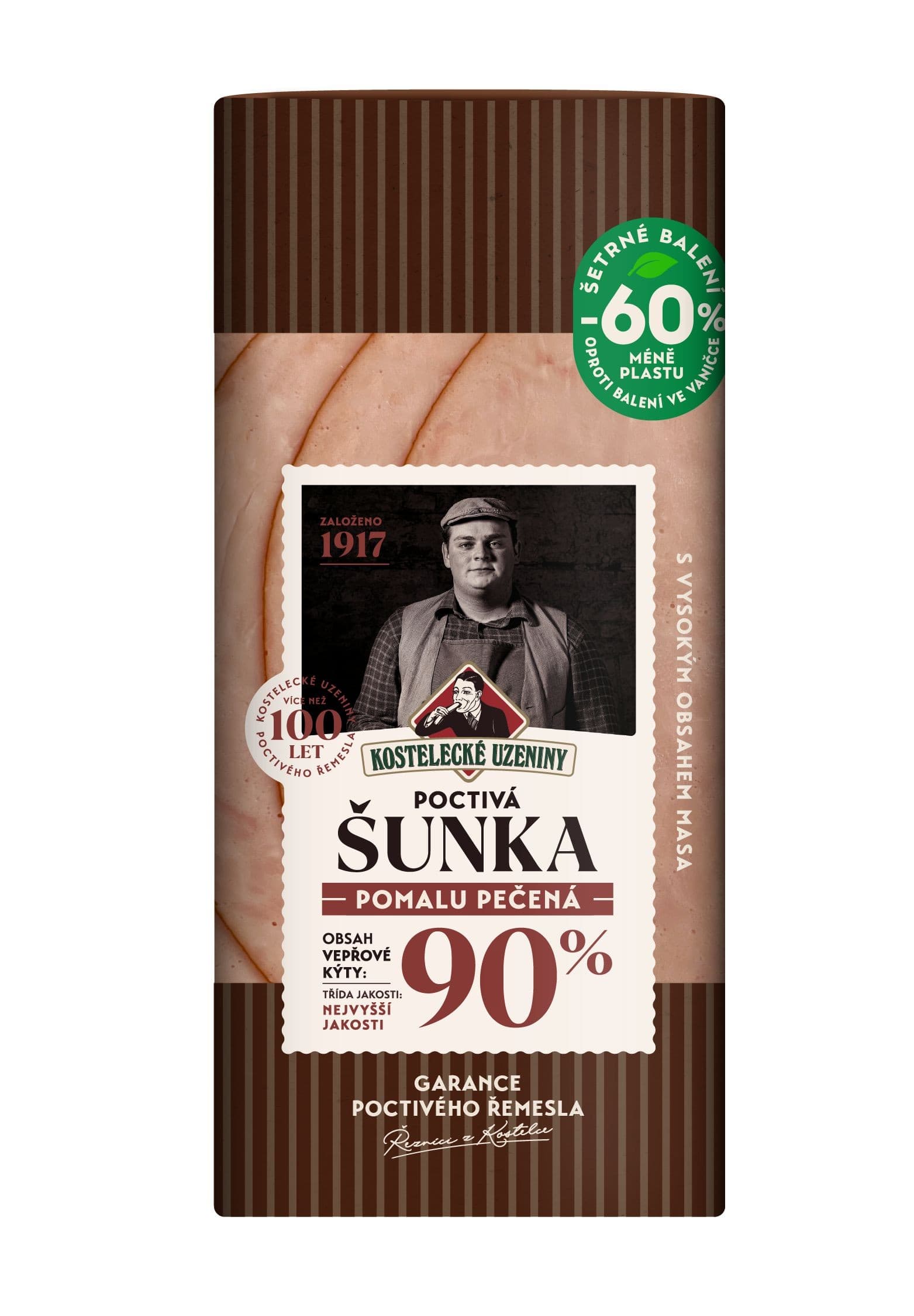 Kostelecké Uzeniny Pomalu pečená poctivá šunka 100 g