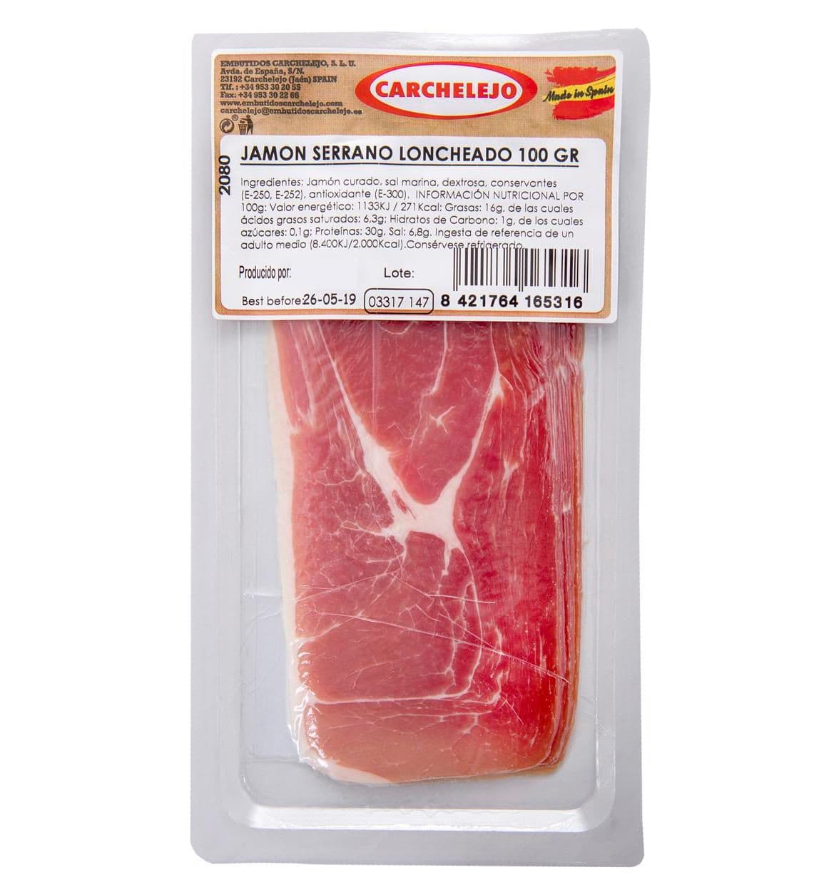 Carchelejo Jamon Curado sušená šunka plátky 100g