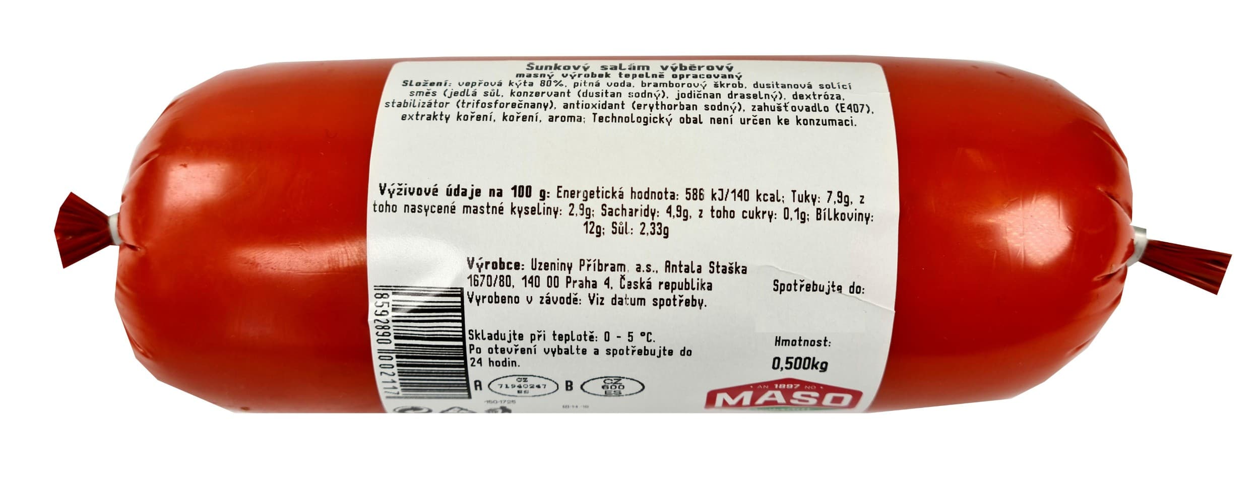 Uzeniny Příbram Gothajský salám vcelku 400 g