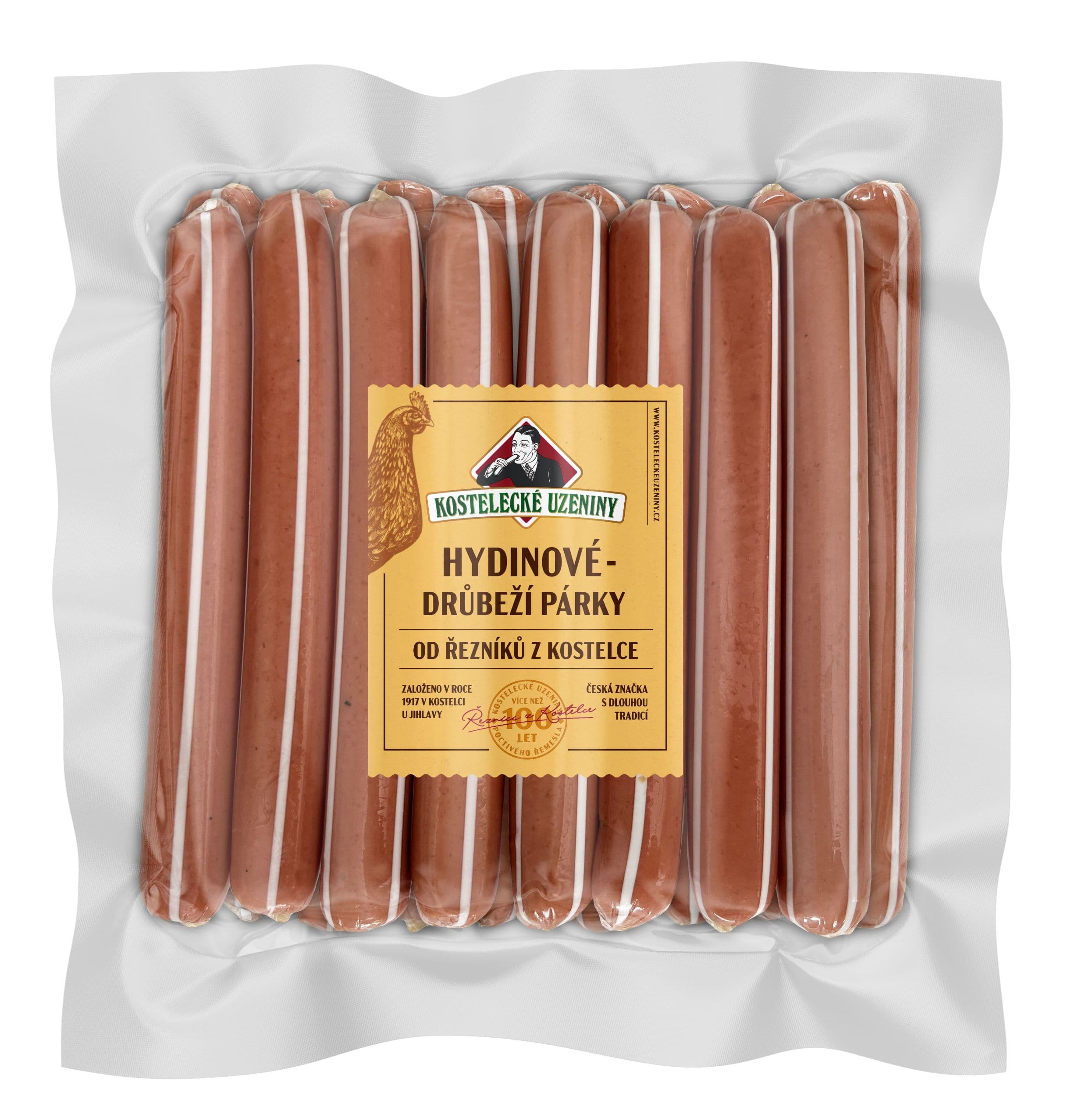 Kostelecké uzeniny Hydinové  - Drůbeží párky 1000g