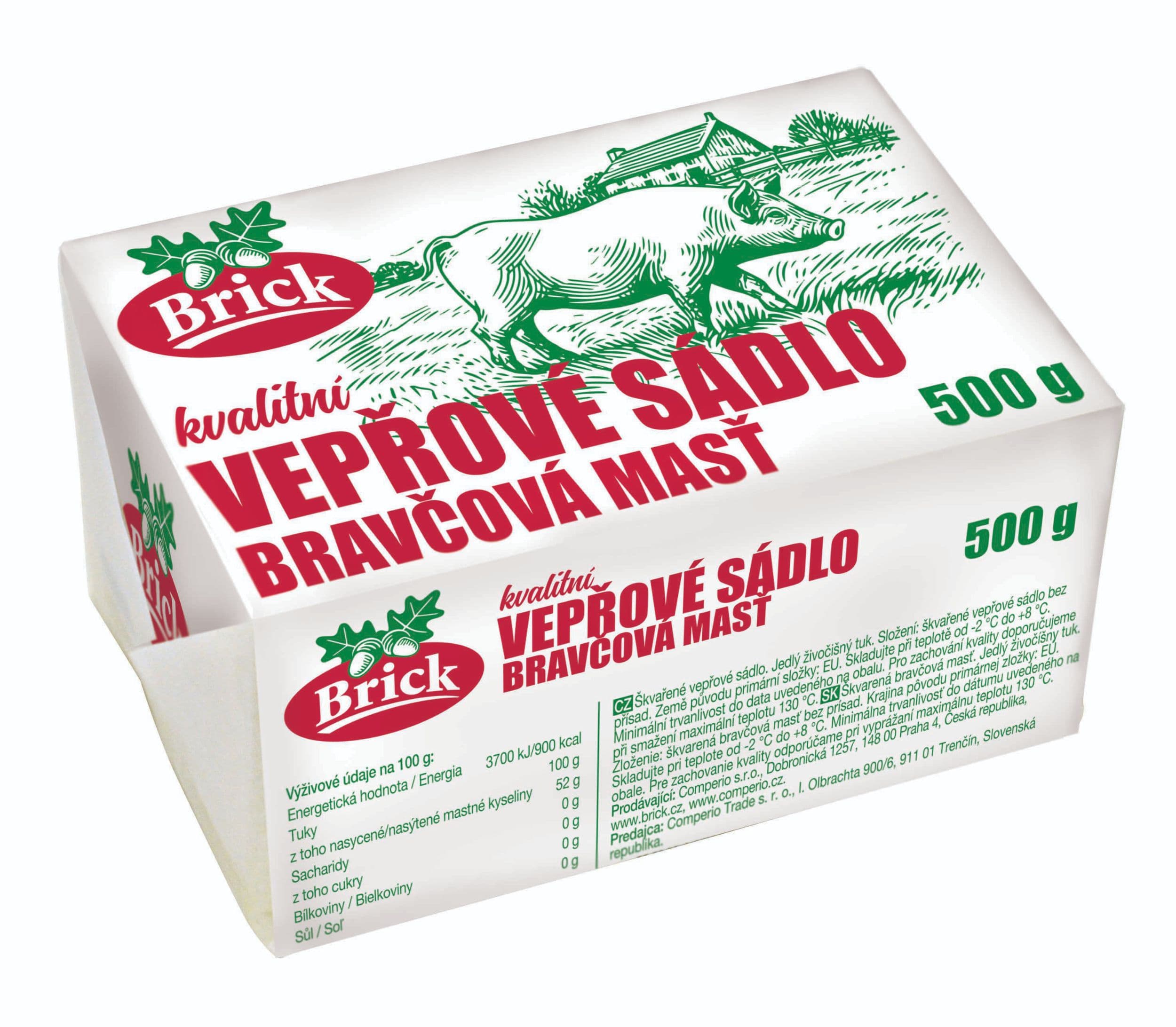 Brick Vepřové sádlo kostka 500 g