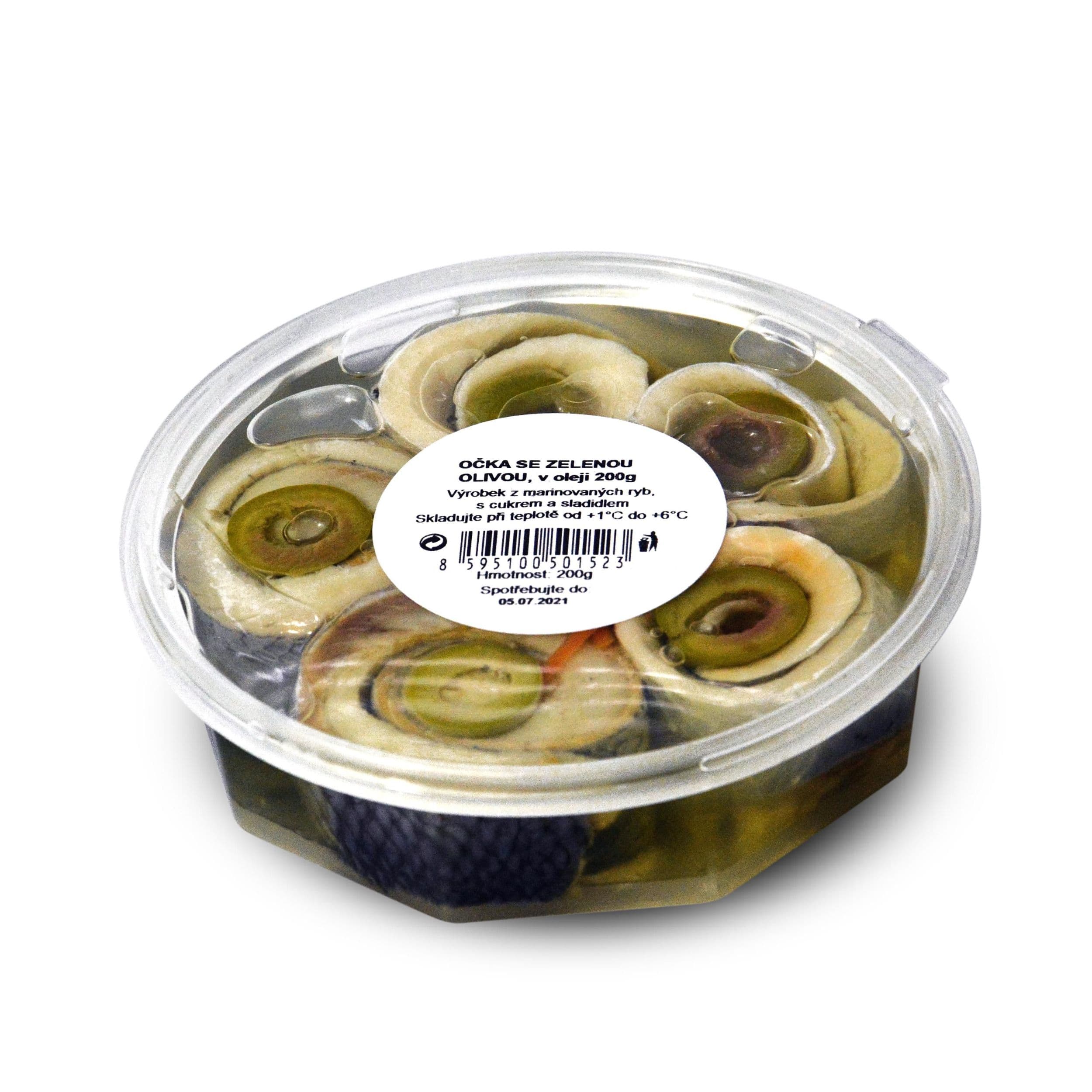 Losica Očka se zelenou olivou, v oleji 200 g