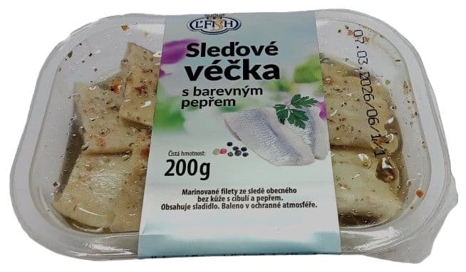 Sleďové véčka s barevným pepřem 200g