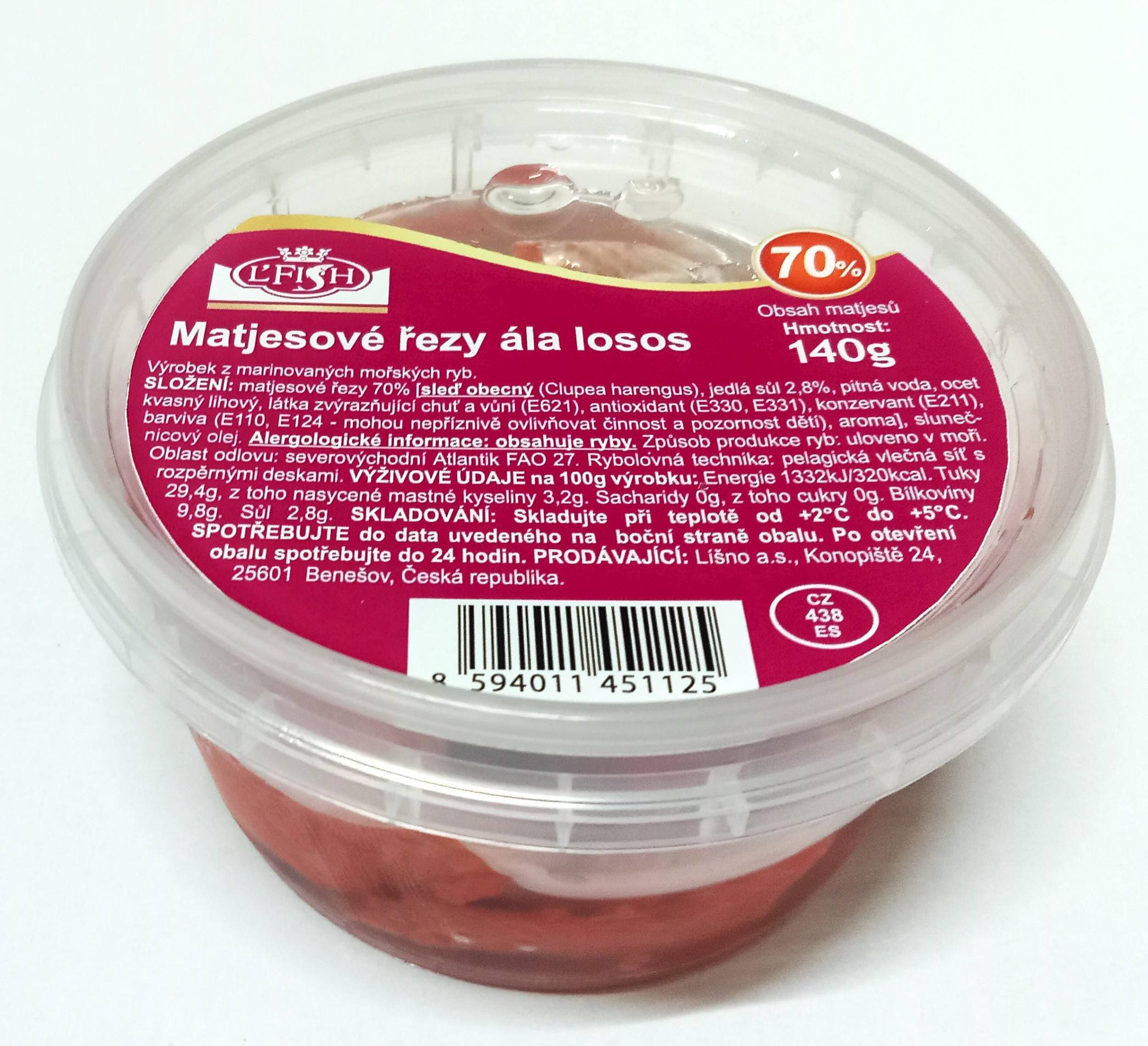 L'Fish Matjesové řezy á la losos 140g
