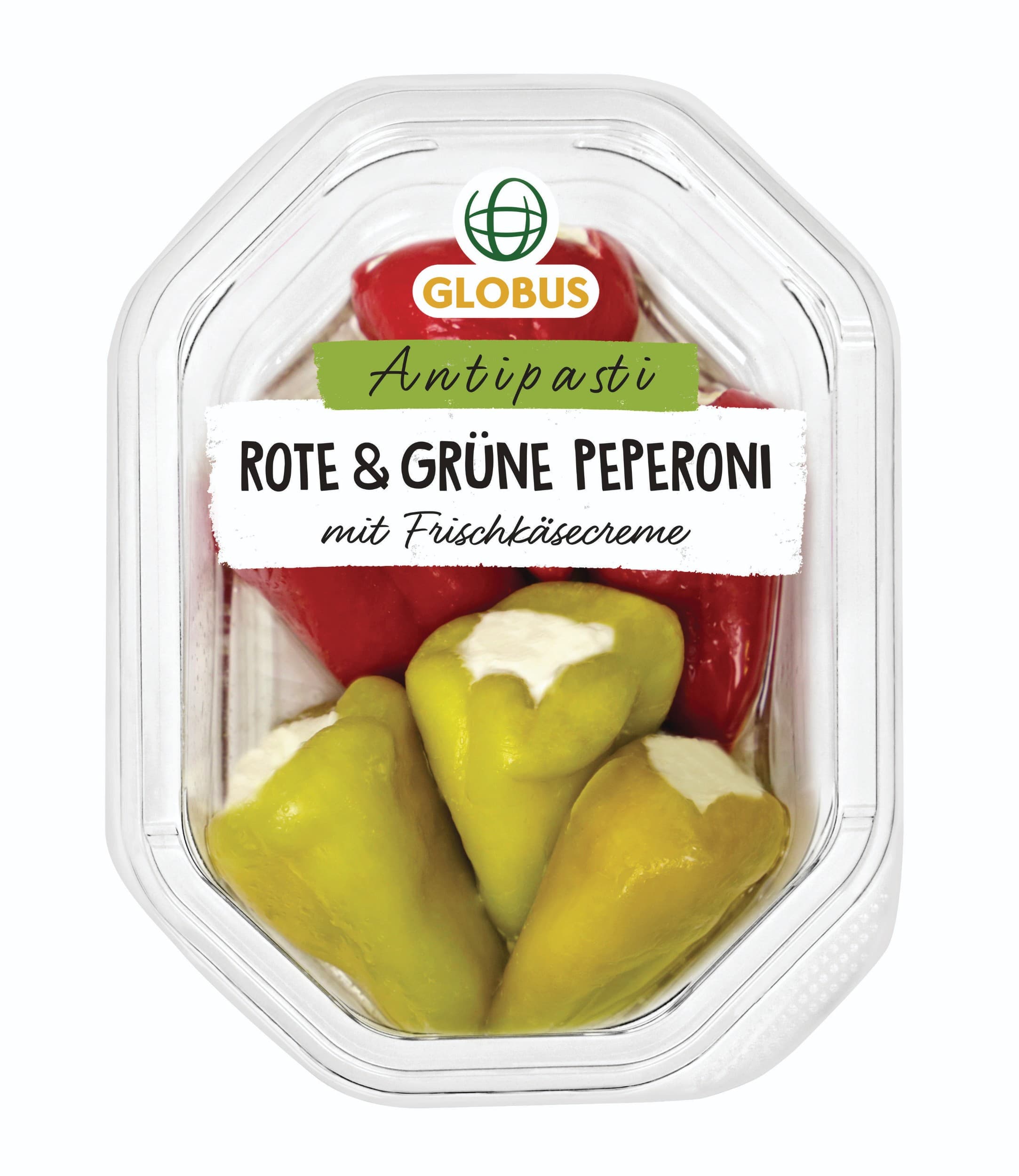 Červené a zelené papriky plněné čerstvým sýrem 150g