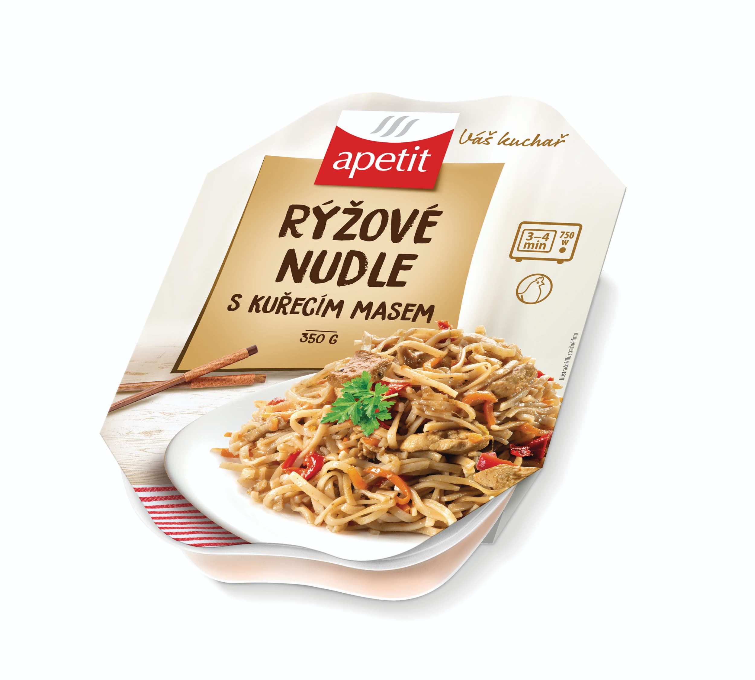 Apetit Rýžové nudle s kuřecím masem 350g
