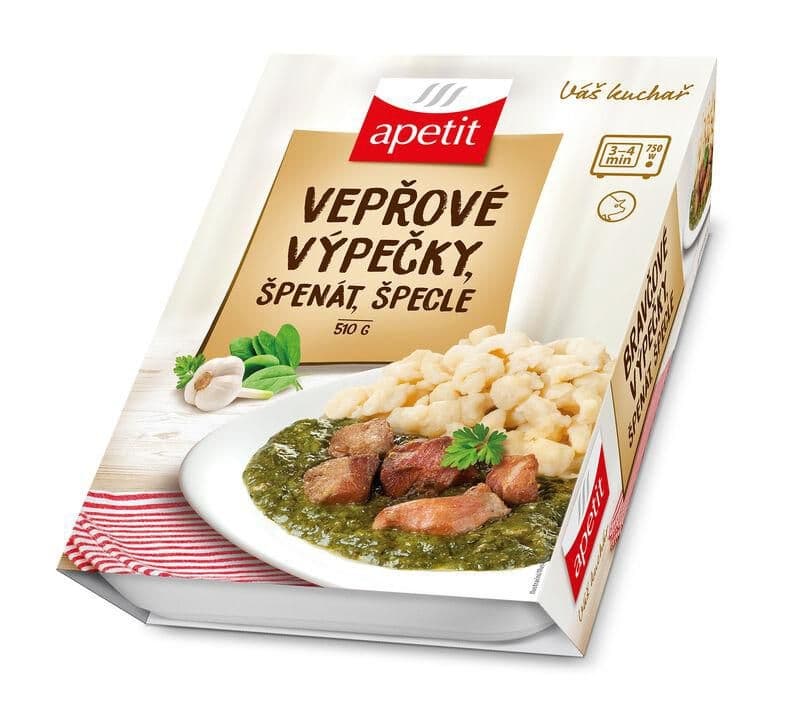 Apetit Vepřové výpečky se špenátem špecle 510 g