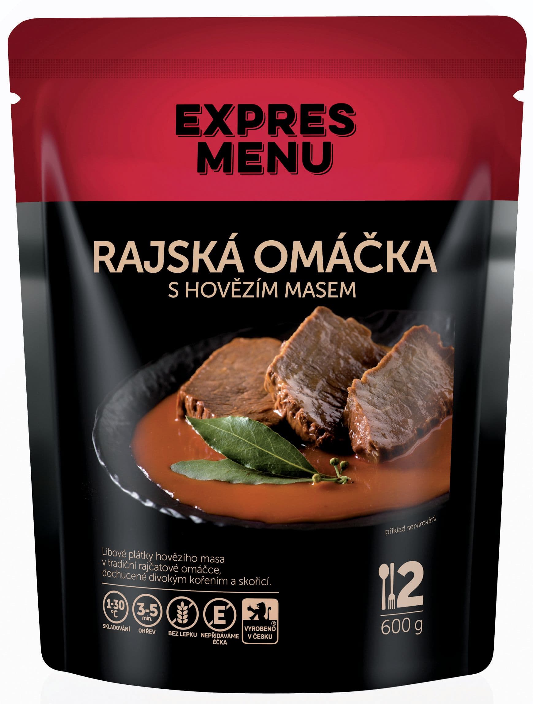 Expres menu Rajská omáčka s hovězím masem, 2porce, 600g