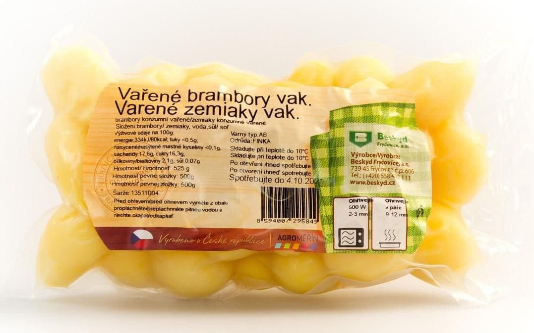 Beskyd Fryčovice Brambory konzumní vařené vakuované 500 g