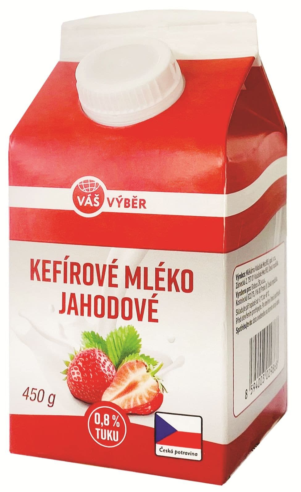 Váš výběr Kefírové mléko jahodové nízkotučné 450 g