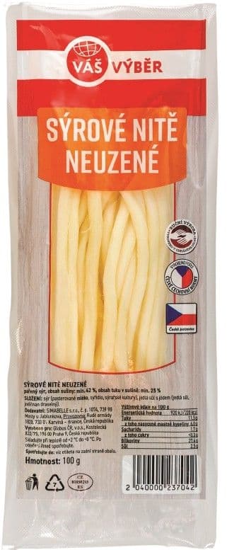 Váš výběr sýrové nitě neuzené 100 g