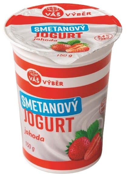 Váš Výběr Smetanový jogurt jahoda 8,4% 150 g