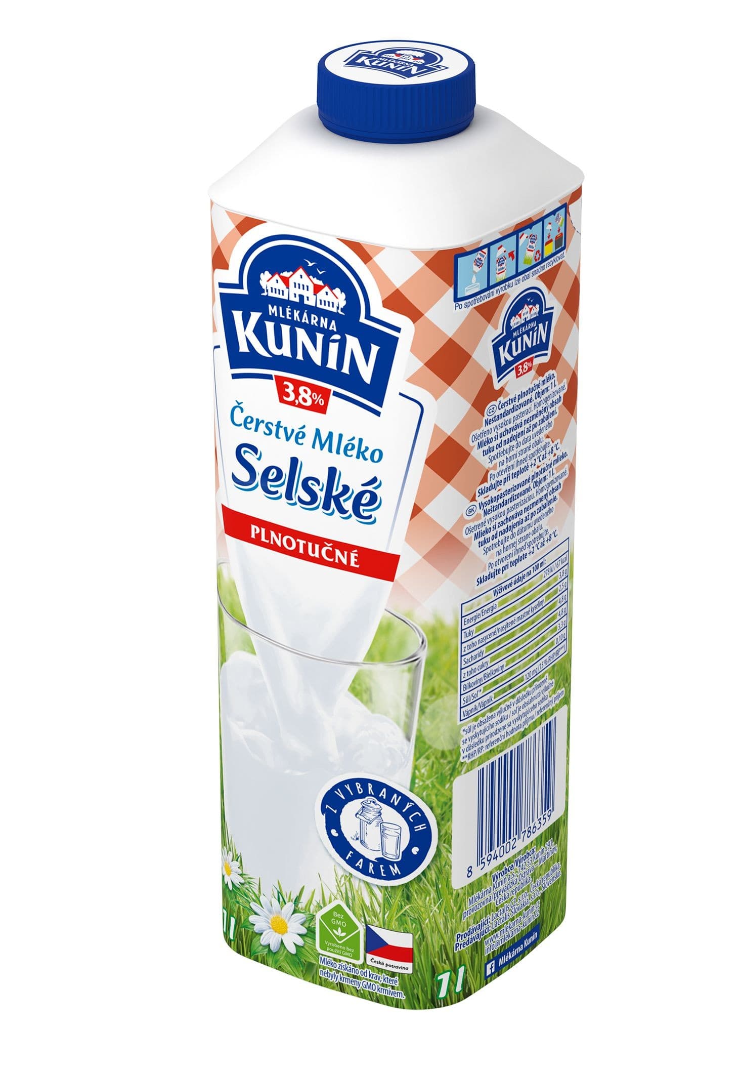 Kunín Selské čerstvé mléko 1 l