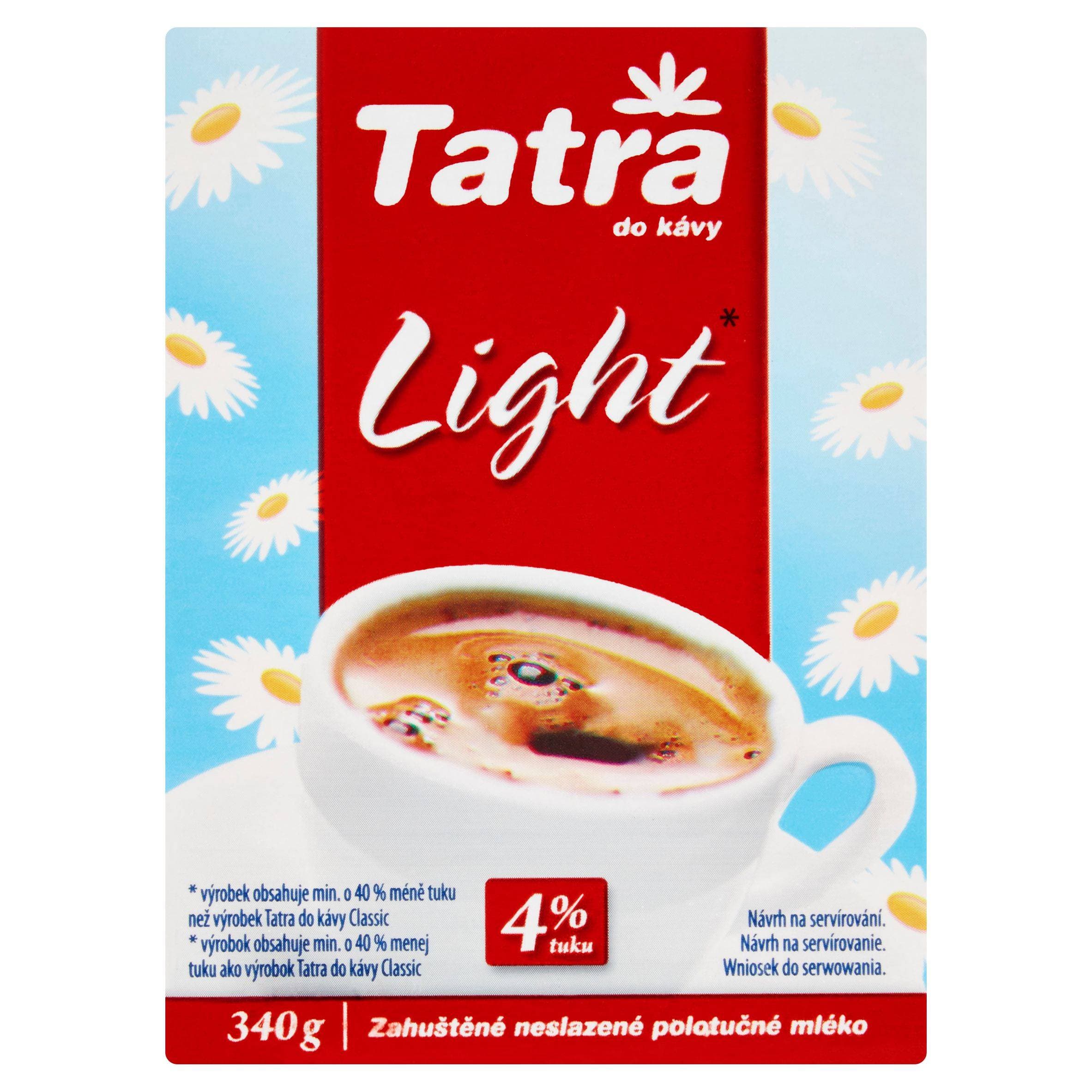 Tatra Light zahuštěné neslazené polotučné mléko do kávy 340 g