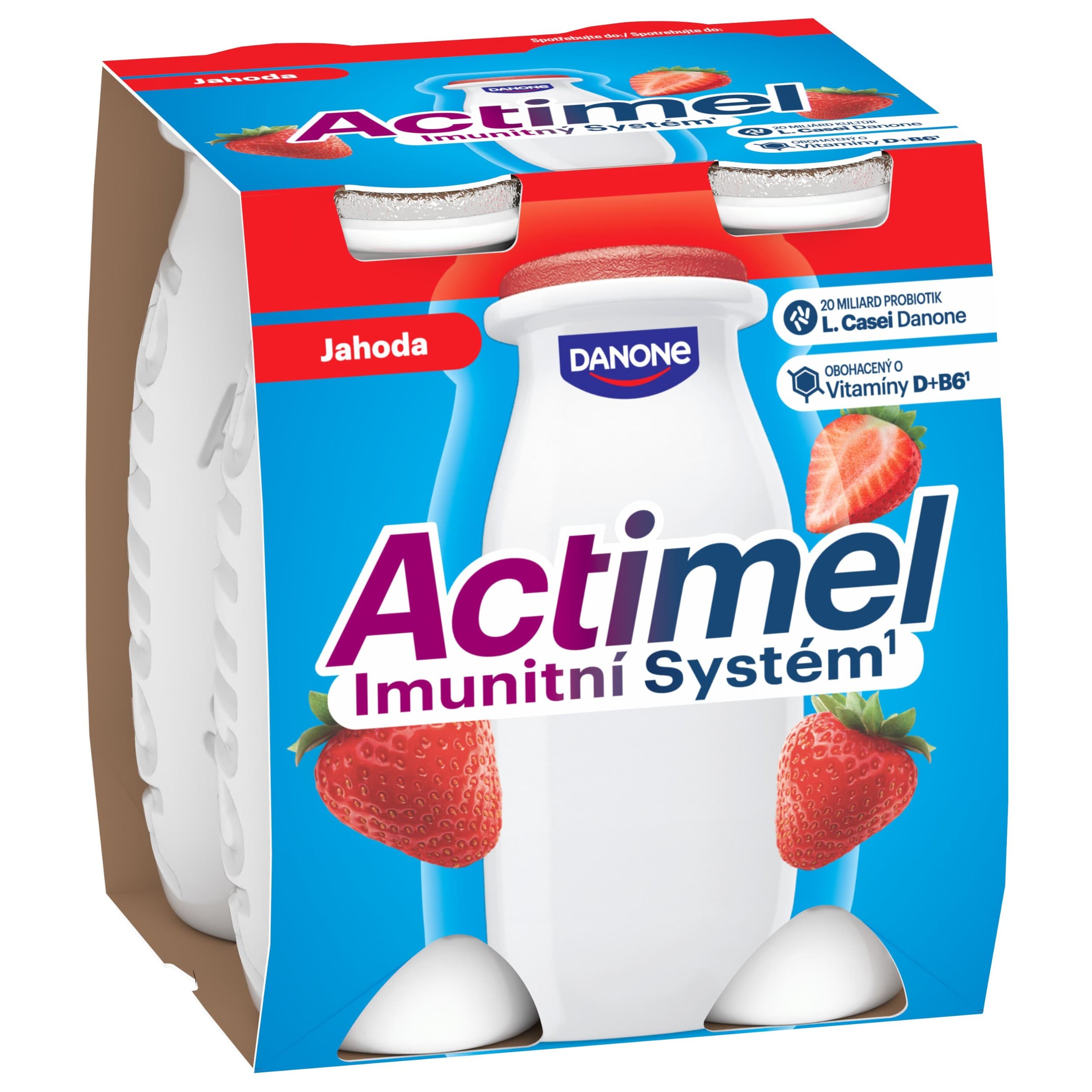 Danone Actimel Probiotický nápoj jahoda 4x100 g