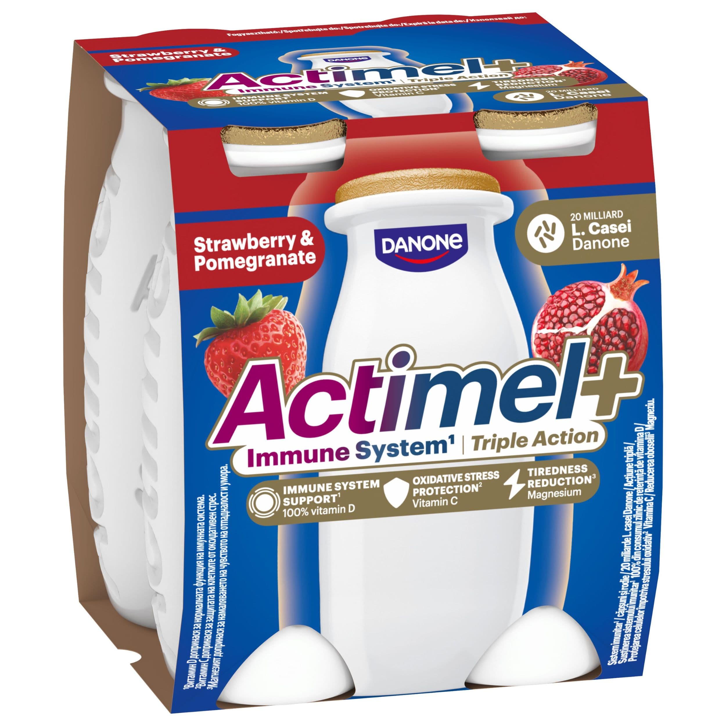 Actimel Triple Action Jahoda - Granátové jablko 4x100g