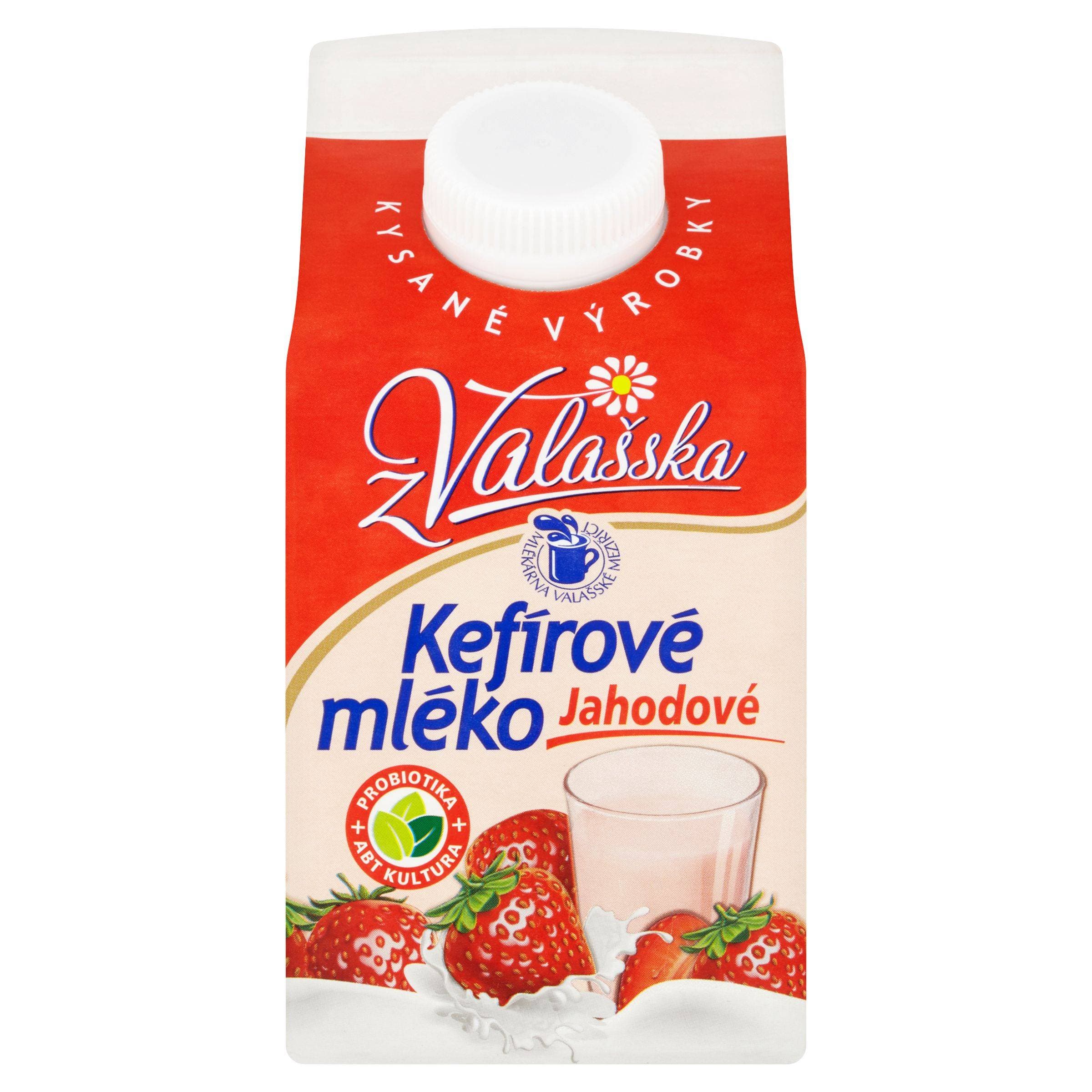 Mlékárna Valašské Meziříčí Kefírové mléko nízkotučné jahodové 450 g