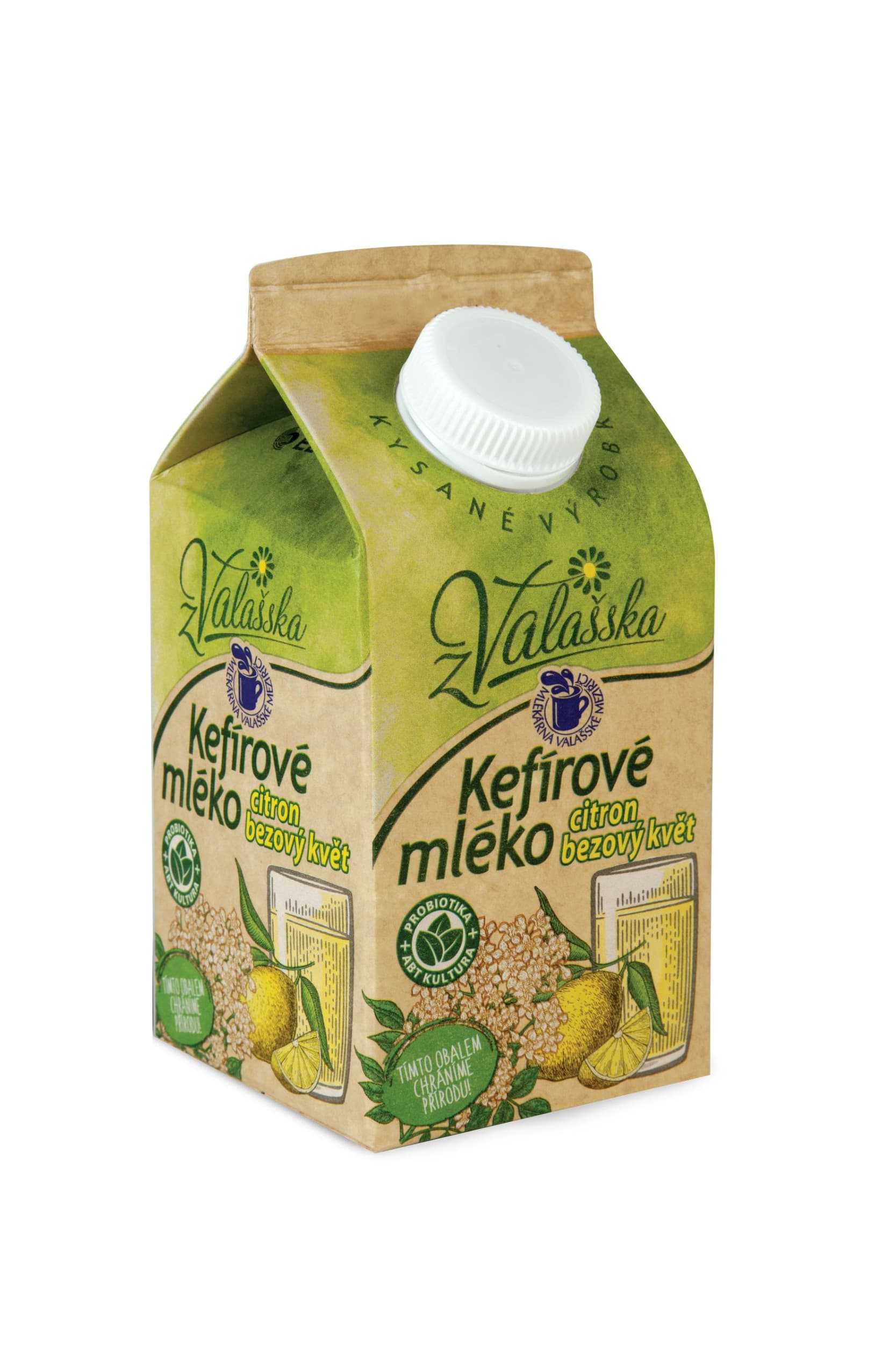 Mlékárna Valašské Meziříčí Kefírové mléko citron, bezový květ 450g